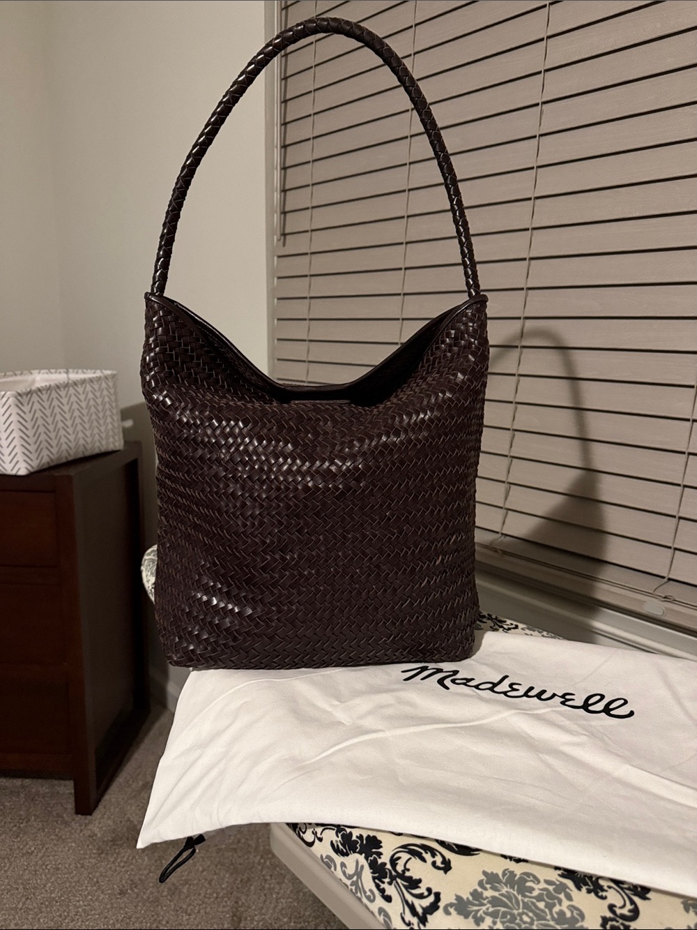Madewell signature woven bucket bag